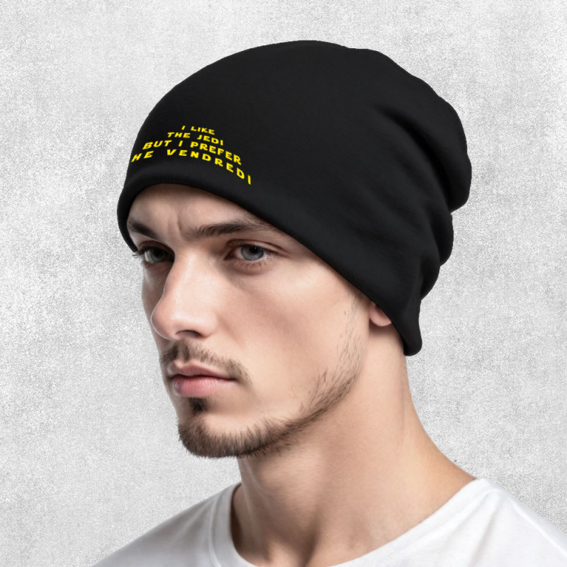 Bonnet unisexe noir I like the Jedi but I prefere the Vendredi (Lemerou,Humour,Star Wars)