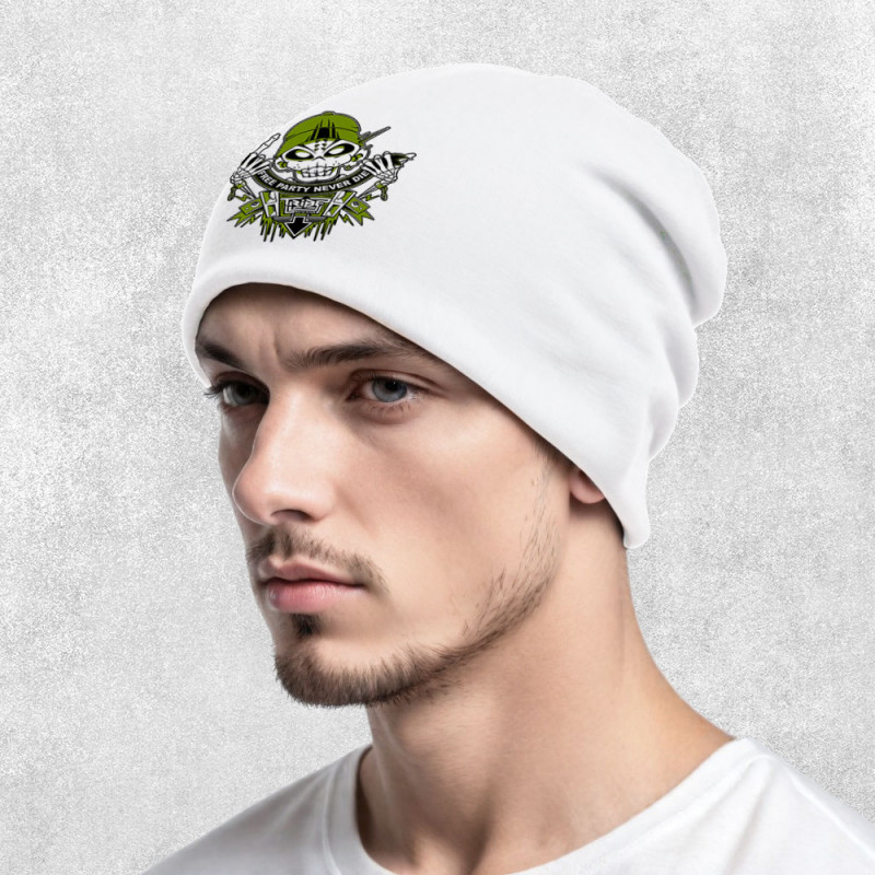 Bonnet unisexe blanc Free Party Never Die (E Cone,teufeur)