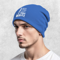 Bonnet unisexe bleu royal Allez tous vous faire Yukulélé (Humour,Slogans Débiles,Andy)