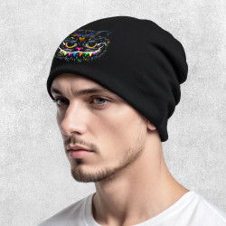 Bonnet unisexe noir Chat du Cheshire (Zewa,Animaux,Films/Séries,Chats)