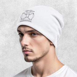 Bonnet unisexe blanc Coyote Vitruve (Le Duc,Animaux,Films/Séries,Homme de Vitruve)