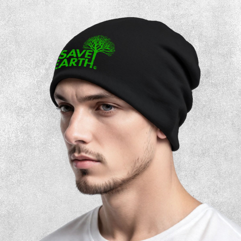 Bonnet unisexe noir Save Earth (Ecologie)