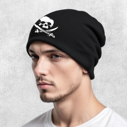 Bonnet unisexe noir Pirate Skull (Têtes de morts)