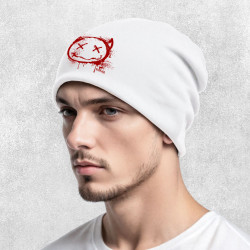 Bonnet unisexe blanc Evil Smiley (Gondrax,Têtes de morts,Diabolik)