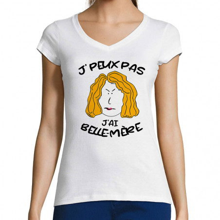 T-shirt femme col V "J'...