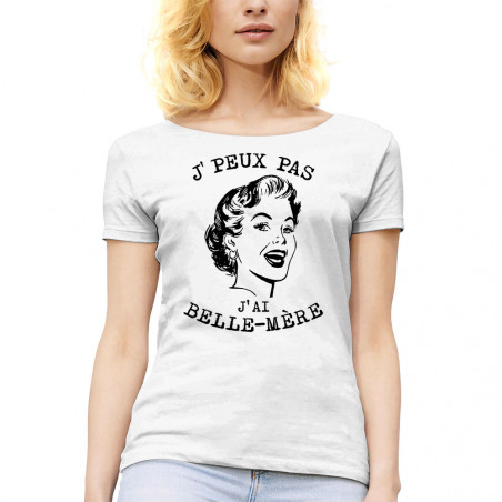 T-shirt femme col large "J'...