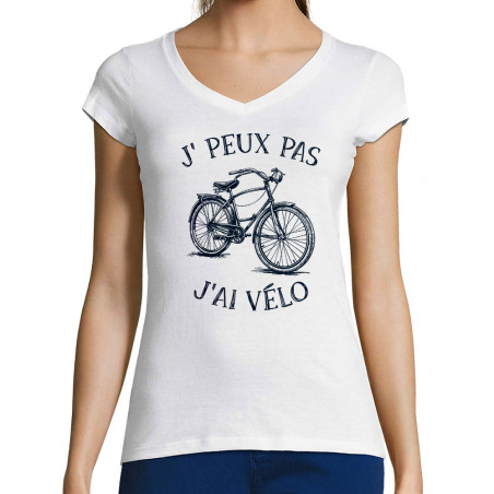 T-shirt femme col V "J'...