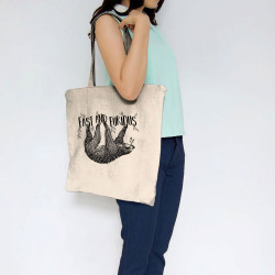 Sac shopping en toile naturel Fast and Furious Paresseux (Les Bébêtes,Animaux,Paresse)