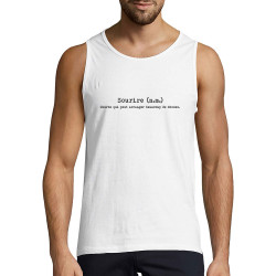 Débardeur homme blanc Sourire définition (Gondrax,Humour,Slogans Débiles)
