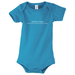 Body bébé bleu azur Sourire définition (Gondrax,Humour,Slogans Débiles)