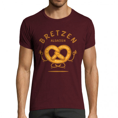 T-shirt homme fit bordeaux Bretzen Alsacien (Baxt,Humour,Fruits & Légumes)