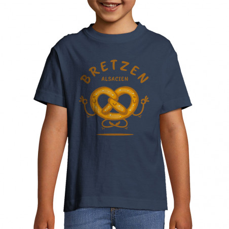T-shirt enfant bleu denim Bretzen Alsacien (Baxt,Humour,Fruits & Légumes)