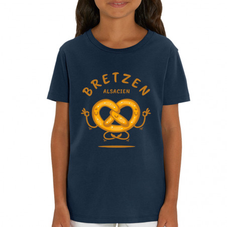 T-shirt enfant coton bio bleu marine Bretzen Alsacien (Baxt,Humour,Fruits & Légumes)