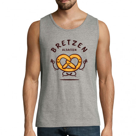 Débardeur homme gris chiné Bretzen Alsacien (Baxt,Humour,Fruits & Légumes)