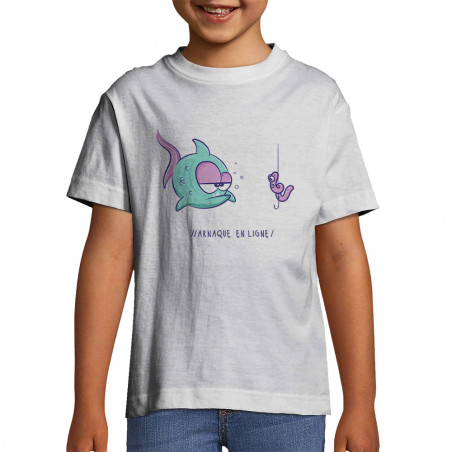 T-shirt enfant blanc Arnaque en ligne (Baxt,Humour,Animaux)