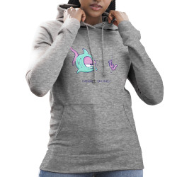 Sweat femme à capuche gris chiné Arnaque en ligne (Baxt,Humour,Animaux)