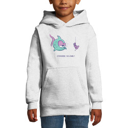 Sweat enfant à capuche blanc Arnaque en ligne (Baxt,Humour,Animaux)