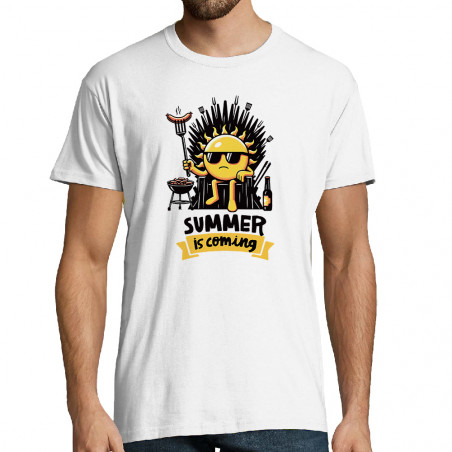 Tee-shirt homme blanc Summer is coming (Ted Boundy,Fruits & Légumes,Détournements)