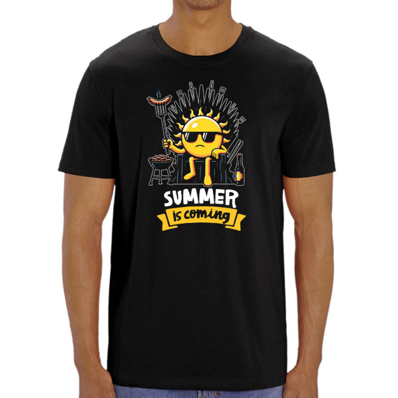 T-shirt homme coton bio noir Summer is coming (Ted Boundy,Fruits & Légumes,Détournements)