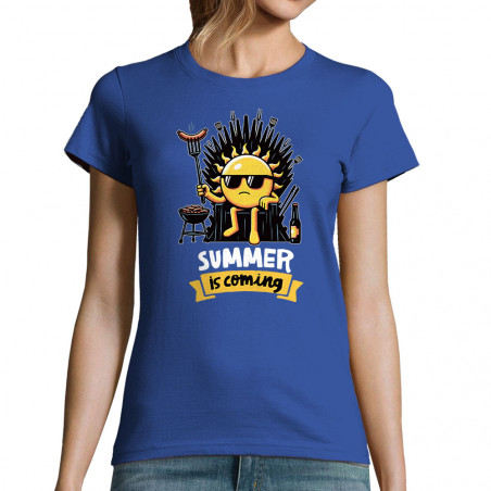 T-shirt femme bleu royal Summer is coming (Ted Boundy,Fruits & Légumes,Détournements)