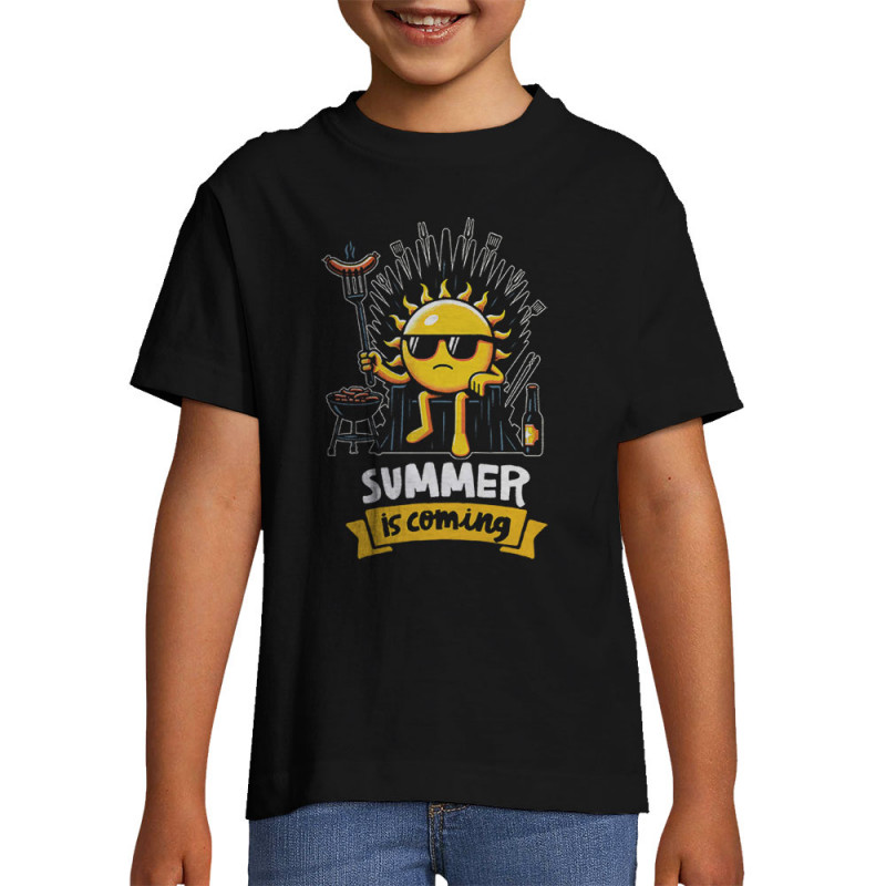 T-shirt enfant noir Summer is coming (Ted Boundy,Fruits & Légumes,Détournements)