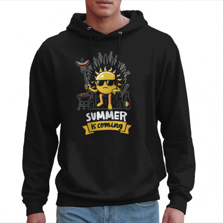 Sweat homme à capuche noir Summer is coming (Ted Boundy,Fruits & Légumes,Détournements)