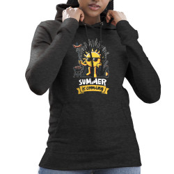 Sweat femme à capuche gris anthracite Summer is coming (Ted Boundy,Fruits & Légumes,Détournements)