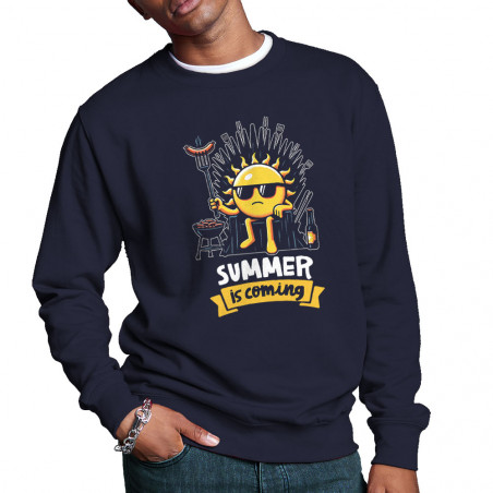 Sweat homme col rond bleu marine Summer is coming (Ted Boundy,Fruits & Légumes,Détournements)