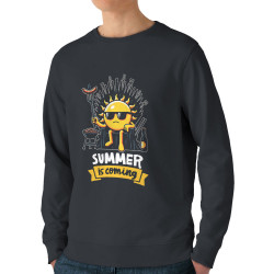 Sweat homme bio col rond gris anthracite Summer is coming (Ted Boundy,Fruits & Légumes,Détournements)