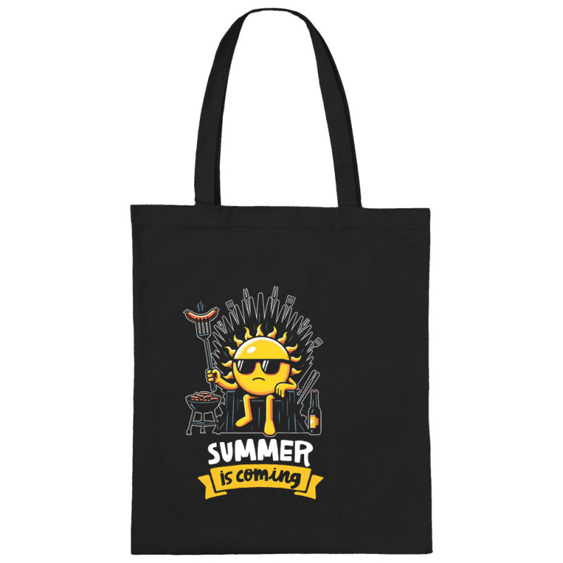Sac shopping en toile noir Summer is coming (Ted Boundy,Fruits & Légumes,Détournements)