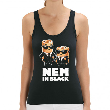 Débardeur femme coton bio noir Nem in black (Ted Boundy,Fruits & Légumes,Humour,Détournements)