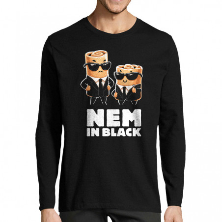 T-shirt homme manches longues noir Nem in black (Ted Boundy,Fruits & Légumes,Humour,Détournements)