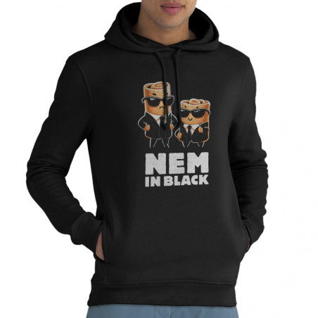 Sweat homme à capuche coton bio noir Nem in black (Ted Boundy,Fruits & Légumes,Humour,Détournements)