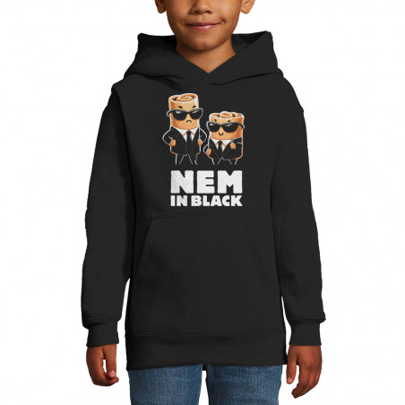Sweat enfant à capuche noir Nem in black (Ted Boundy,Fruits & Légumes,Humour,Détournements)