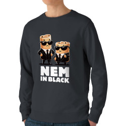 Sweat homme bio col rond gris anthracite Nem in black (Ted Boundy,Fruits & Légumes,Humour,Détournements)