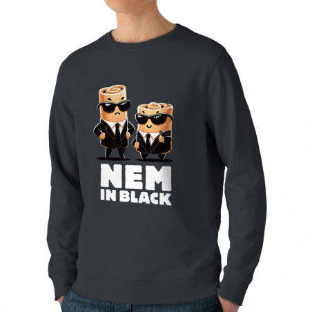 Sweat homme bio col rond gris anthracite Nem in black (Ted Boundy,Fruits & Légumes,Humour,Détournements)