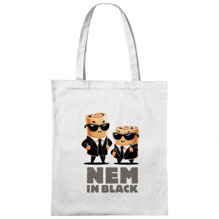 Sac shopping en toile blanc Nem in black (Ted Boundy,Fruits & Légumes,Humour,Détournements)