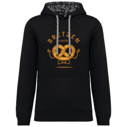 Sweat capuche à motifs unisexe noir et têtes de mort mexicaines Bretzen Alsacien (Baxt,Humour,Fruits & Légumes)