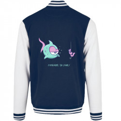 Teddy baseball en molleton bleu marine et blanc Arnaque en ligne (Baxt,Humour,Animaux)