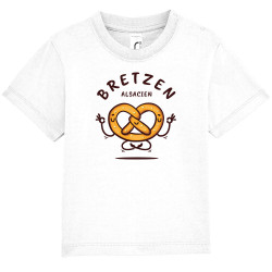 T-shirt bébé blanc Bretzen Alsacien (Baxt,Humour,Fruits & Légumes)