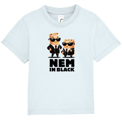 T-shirt bébé bleu ciel Nem in black (Ted Boundy,Fruits & Légumes,Humour,Détournements)