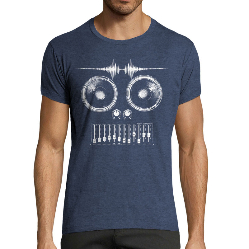 T-shirt homme fit bleu denim chiné MixHead (Gondrax,Teufeur)