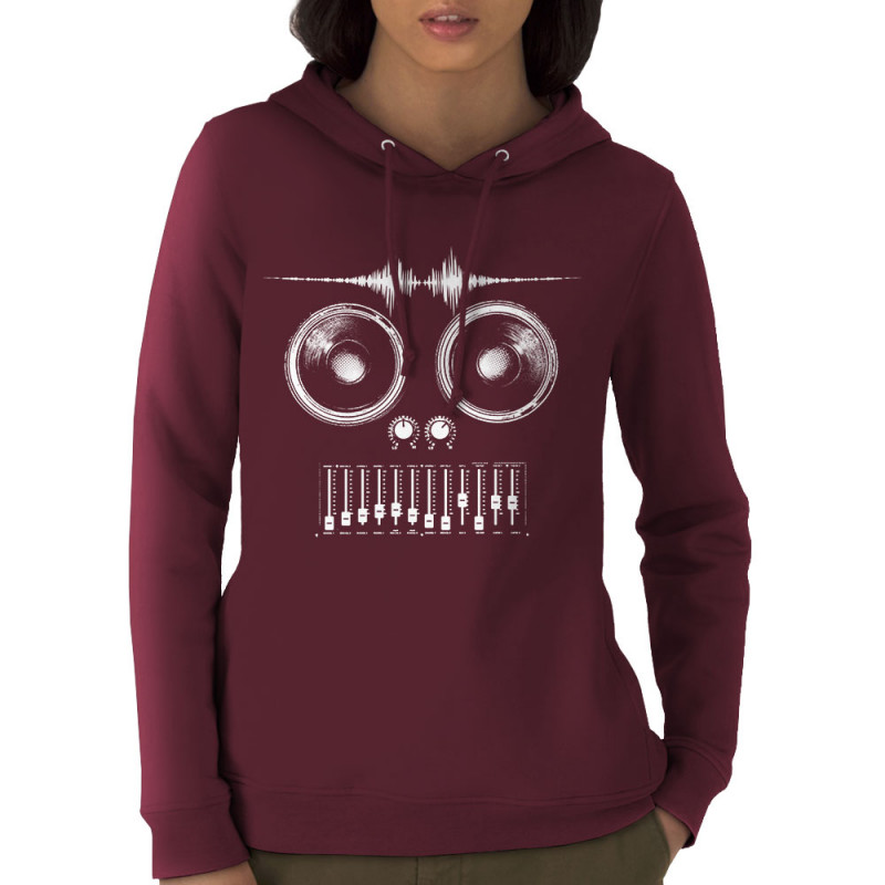 Sweat femme à capuche coton bio bordeaux MixHead (Gondrax,Teufeur)