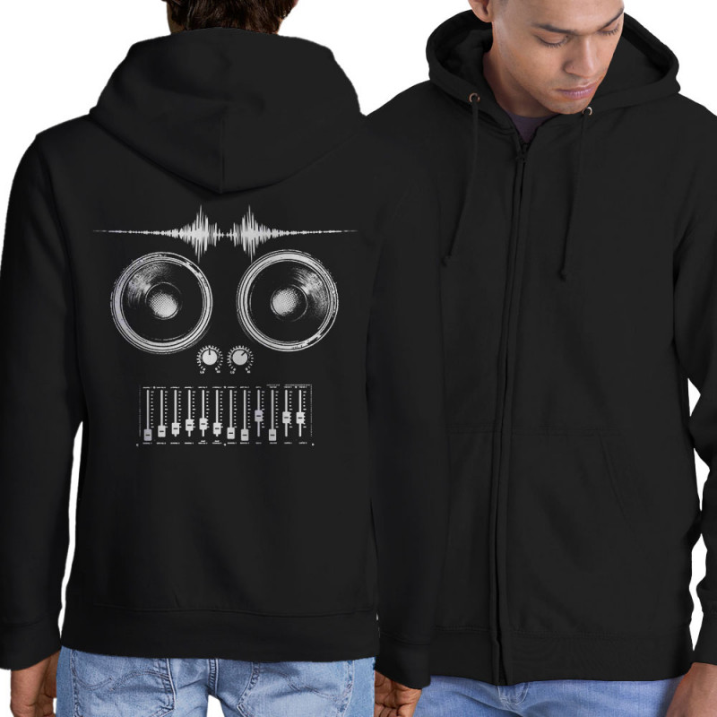 Sweat homme à capuche zippé noir MixHead (Gondrax,Teufeur)