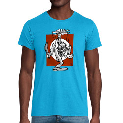 T-shirt homme coton bio bleu azur Pantin (Laul)