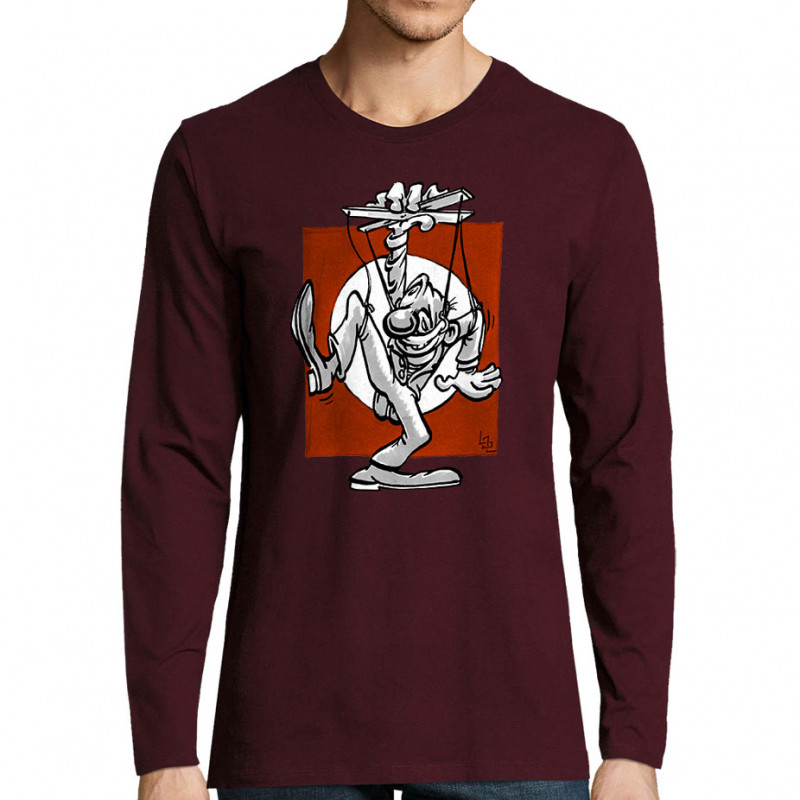 T-shirt homme manches longues bordeaux Pantin (Laul)