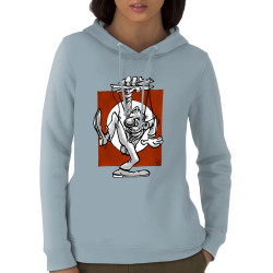 Sweat femme à capuche coton bio bleu ciel Pantin (Laul)