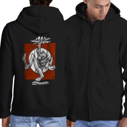 Sweat homme à capuche zippé noir Pantin (Laul)