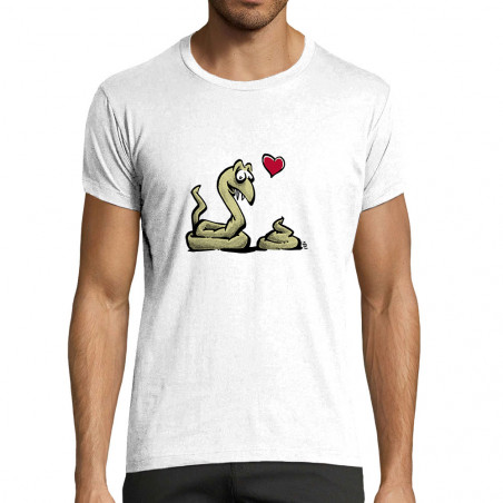 T-shirt homme fit blanc Coup de foudre (Laul,Animaux,Humour)