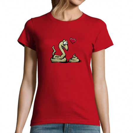 T-shirt femme rouge Coup de foudre (Laul,Animaux,Humour)